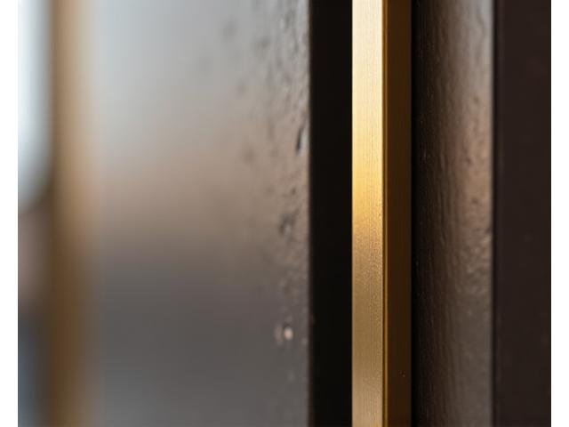 Designer metalwork accents in brushed brass integrated into a sleek interior design